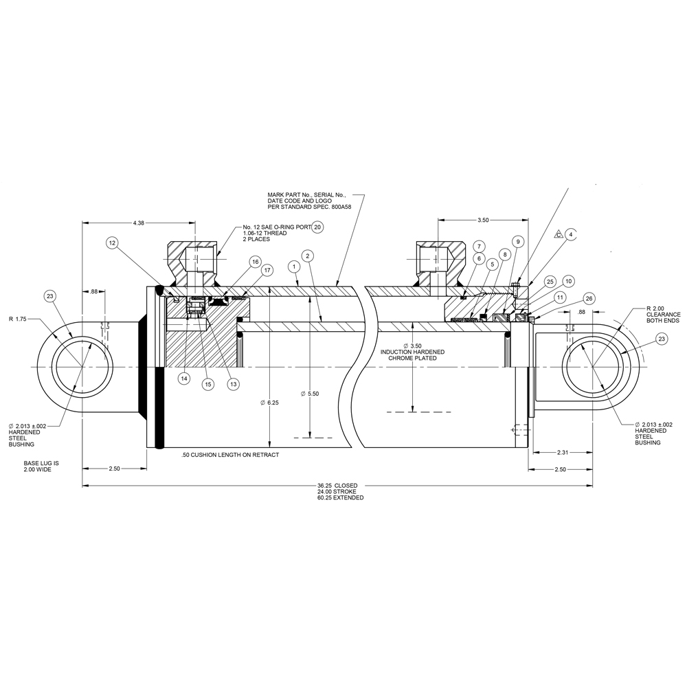 Caterpillar D10t Blade Lift Cylinder